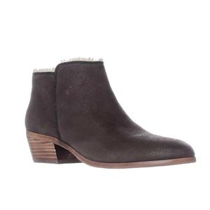 Sam Edelman Ankle Boots Women's Size 8.5 US Coffee‎  Brown Leather Sherpa Lined